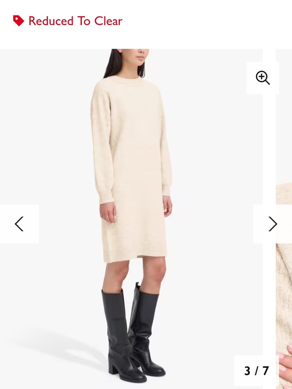 Ichi Asdis Round Neck Jumper Dress, Oatmeal Melange Knit Dress - Picture 16 of 16